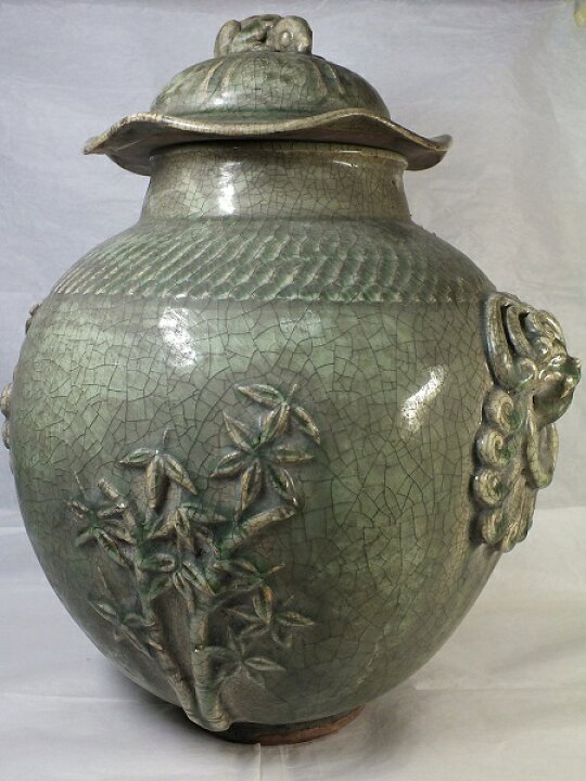 楽天市場】□龍香堂□☆【中国骨董品】均窯（きんよう）蓋付松竹壺 