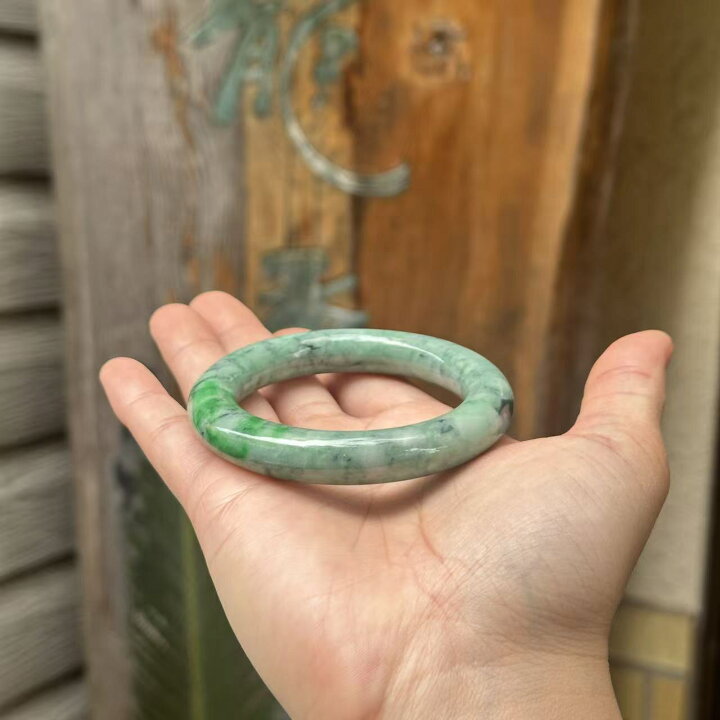 楽天市場】【龍香堂】ミャンマー産 翡翠 くりぬきバングル 内径57mm 幅 