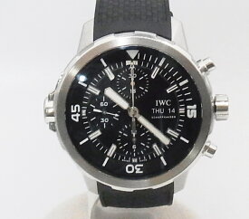 腕時計 IWC アクアタイマー　376804 クロノグラフ　機械　オートマティック　ブラック　黒　メンズ　カレンダー　30bar 　SS パワーリザーブ　44時間　ストップウオッチ　スモールセコンド　取り扱い説明書　2冊　外、内箱　ラバー 376804