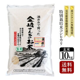 【送料無料】特別栽培米コシヒカリ（玄米）10kg 令和7年産スーパーフード 家庭用精米機 玄米食 長野県飯山産 金崎さんちのお米【39ショップ】
