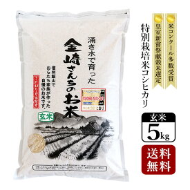 ＼食フェス300円OFFクーポン配布中・利用期間4/1(月)00:00～4/2(火)9:59まで／【送料無料】特別栽培米コシヒカリ（玄米）5kg 令和5年産スーパーフード 家庭用精米機 玄米食 長野県飯山産 金崎さんちのお米【39ショップ】