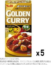 S&B ゴールデンカレー 中辛90gx5個set【賞味6ヵ月以上】S