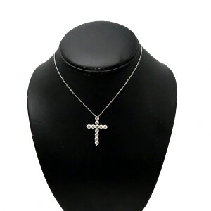 ◆ティファニーTiffany&Co◆ネックレス/ラージクロス/ダイヤD1,71/Pt950【BJ708】【税込価格】【質屋出店】【中古】【あす楽対応】
