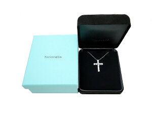 ◆ティファニーTiffany&Co◆ネックレス/ラージクロス/ダイヤD1,71/Pt950【BJ708】【税込価格】【質屋出店】【中古】【あす楽対応】