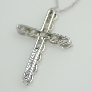 ◆ティファニーTiffany&Co◆ネックレス/ラージクロス/ダイヤD1,71/Pt950【BJ708】【税込価格】【質屋出店】【中古】【あす楽対応】