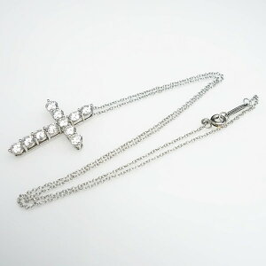 ◆ティファニーTiffany&Co◆ネックレス/ラージクロス/ダイヤD1,71/Pt950【BJ708】【税込価格】【質屋出店】【中古】【あす楽対応】