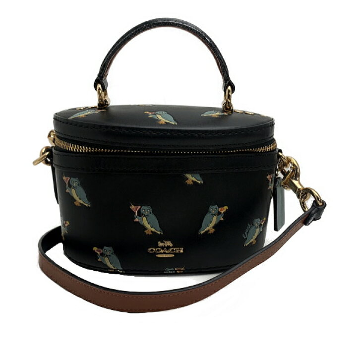 楽天市場】◇コーチ COACH◇ バニティバッグ/レザー/黒/フクロウ柄 