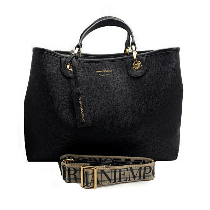 Emporio Armani 2WAYバッグ レザー ブラック - EMPORIO ARMANI 