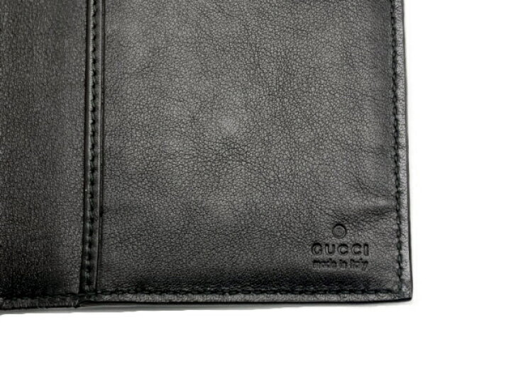 楽天市場】◇グッチ GUCCI◇ 財布/2つ折札入/GG柄/グッチシマレザー/黒  