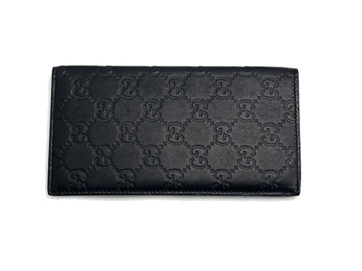 楽天市場】◇グッチ GUCCI◇ 財布/2つ折札入/GG柄/グッチシマレザー/黒  