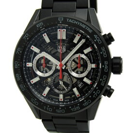 値下げしました！◆タグホイヤー Tag Heuer◆ 【箱 保】メンズ時計/カレラ/キャリバーホイヤー02クロノグラフ/セラミック/裏スケ/ブラック/CBG2A90.FT6173 【MW1757】【税込価格】【質屋出店】【中古】【あす楽対応】