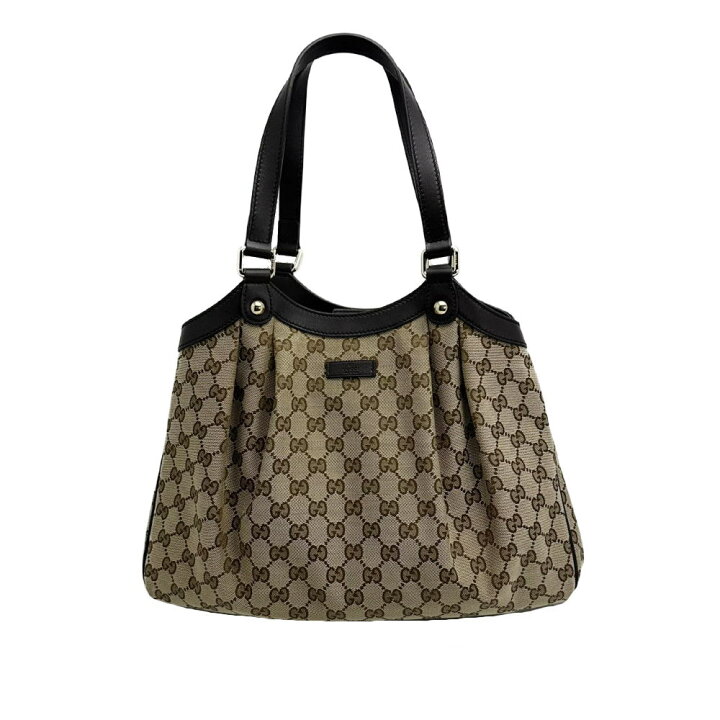 楽天市場】◇グッチ GUCCI◇ トートバッグ/GG柄/キャンバス×レザー 