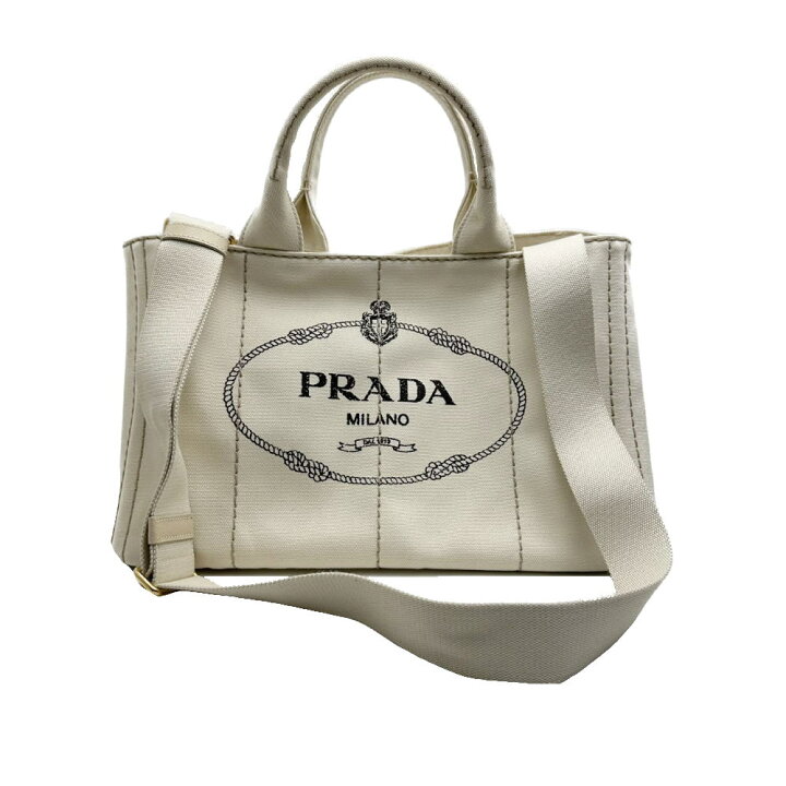 楽天市場】◇プラダ PRADA◇ 2WAYバッグ/カナパGM/キャンバス/オフ  