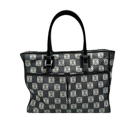 ◆ロエベ LOEWE◆ ハンドバッグ/アナグラム/キャンバス×レザー/グレー×ブラック 【BAG4336】【税込価格】【質屋出店】【中古】【あす楽対応】
