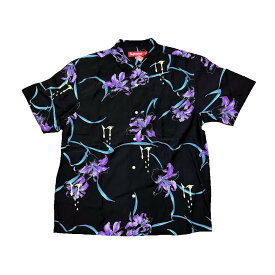 ◆シュプリーム×アオイ Supreme×AOI◆ メンズ/Tシャツ/Lilies S/S shirt/レーヨンシャツ/ブラック/黒/#L 【SA8592】【税込価格】【質屋出店】【新品】【あす楽対応】