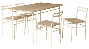 ���C�N�r���e�[�W�@DS-V120�@�_�C�j���O5�_�Z�b�g �e�[�u���FW1200×D700×H700mmx1��A�`�F�A�FW360×D460×H700�iSH420�jmmx4�r�i�i�`������/�u���E���j�V��:MDF�i15mm���j�APVC�\�� �e�[�u��:�X�`�[���i��15