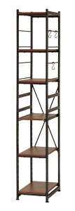 Sala steel Rack �T���X�`�[�����b�N�@SSR-30S/�X�����^�C�v�@�u���E��/�i�`�������@W300×D450×H1800mm�@�X���C�h�I�T�C�Y:W220XD425mm�@�I��:MDF�i15mm���j�����~�����ϔ� �t���[��:�X�`�[���i15m���j����
