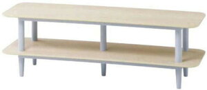 ログローボードLOG-LB001(NA)  対応インチ=32V W1000xD300xH320mm 組立工具不要  天板:MDF(18mm厚)アッシュ突板塗装 支柱・脚:天然木ラバーウッド(Φ32mm)塗装