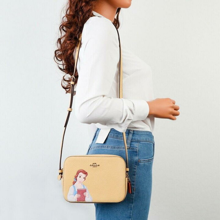 楽天市場 Coach ファクトリー 21新作 コーチ ディズニー コラボ ミニ カメラ バッグ ウィズ ベル バニラ クリーム マルチ Kanon Story