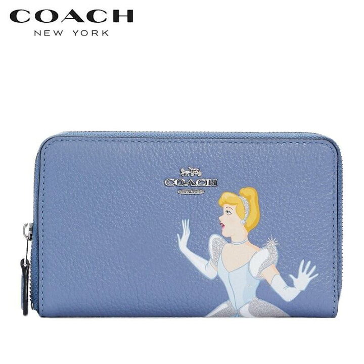楽天市場 21新作 Coach コーチ ディズニー 限定コラボ 長財布 Coach ファクトリー Disney X Coach ミディアム Id ジップ ウォレット ウィズ シンデレラ ペリウィンクル マルチ Kanon Story