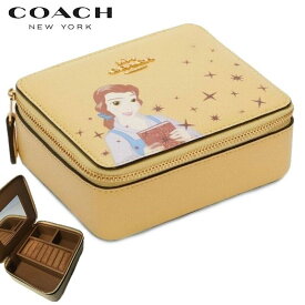 2021新作 COACH コーチ ディズニー 限定コラボ ジュエリー ボックス COACH ファクトリー DISNEY X COACH ラージ ジュエリー ボックス ウィズ ベル バニラ クリーム マルチ