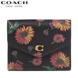 【TIME SALE 5/30迄 2023秋冬新作 COACH】コーチ 花柄 財布 二つ折り COACH ミニ財布 三つ折り財布 新作 レディース コーチ ブティックライン コーチ 財布 カード入れ COACH 2023秋冬新作 ウィン スモール ウォレット フローラル プリント ブラック マルチ