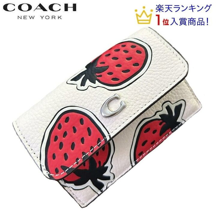 楽天市場】コーチ COACH 三つ折り財布 CU473 イチゴ レディース 2024  