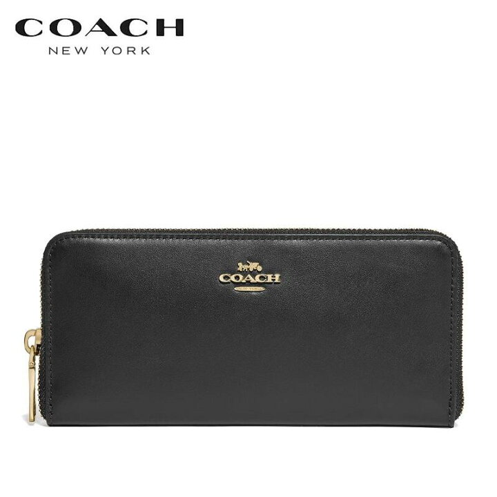 コーチ 長財布 新作 コーチ 財布 レディース メンズ コーチ 新作 2020新作 コーチ ブティックライン COACH スムース レザー  スリム アコーディオン ジップ ウオレット ブラック KANON STORY