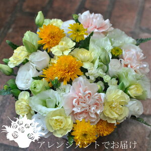 【フローリスト ワタリ】 生花アレンジメント・ブーケ・フラワーケーキ フラワーアーティスト作品 カーネーションとトルコキキョウ 【002】誕生日 発表会 お祝い 花束