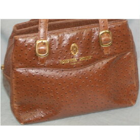 【中古】本物可ロベルタロッシ女性用牛革オーストリッチ模様型押しバッグ　サイズW30H20D13cm ○C8-318