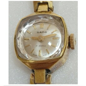 【中古】本物ジャンク品　RADOラドーの女性用ビンテージな20ミクロン金メッキの手巻きの時計　〇A19-51　X-61