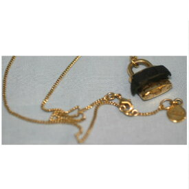 【中古】本物可クロエ女性用金色金具バッグの形トップ付40cmチェーンネックレス ○B9-163