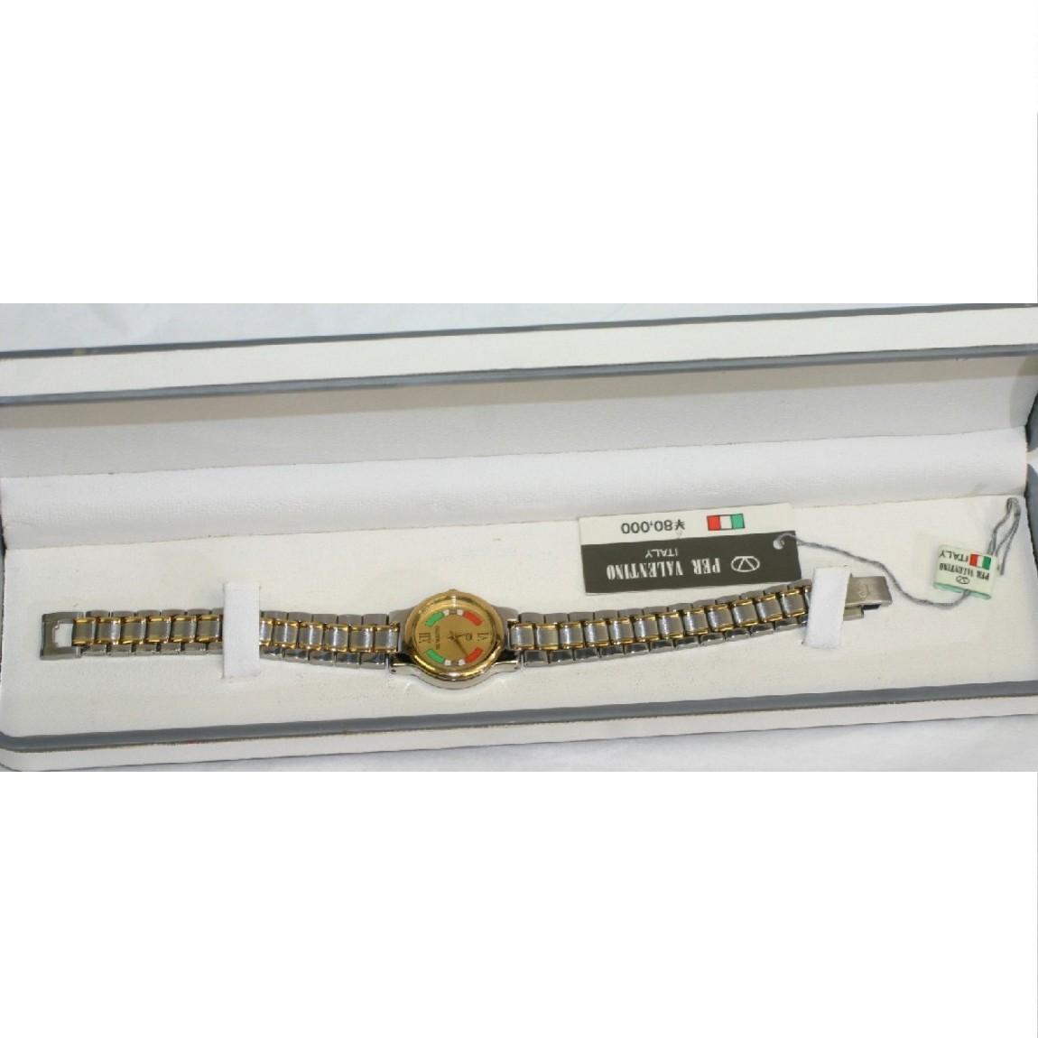 【中古】本物新品未使用ペルヴァレンティノの女性用のお洒落な作りブレスタイプの時計VA9301 ○A12-161