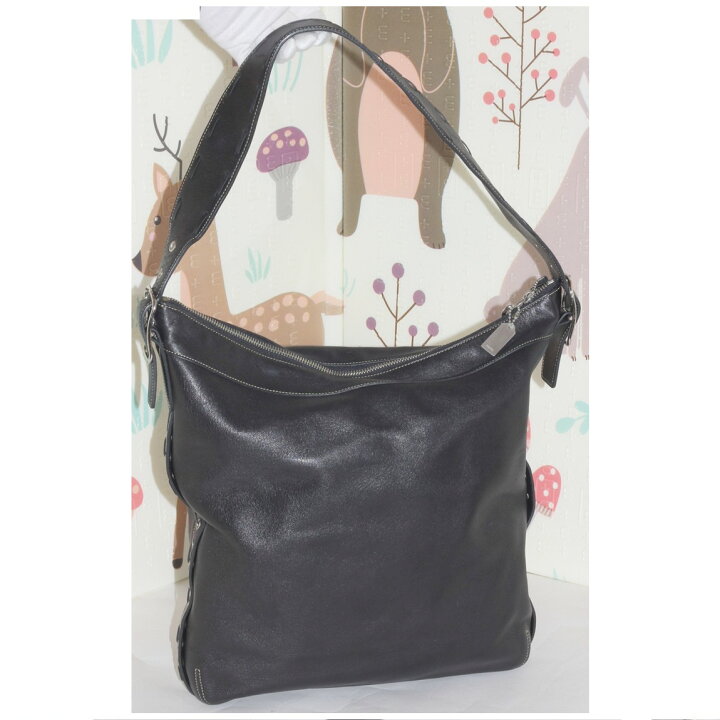 楽天市場】【中古】本物ほぼ新品コーチの女性用黒いレザー（革素材）の 
