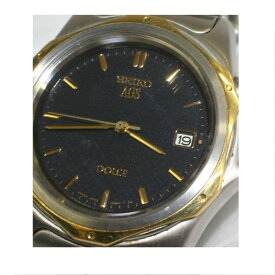 【中古】本物セイコーAGS紳士用時計ドルチェSADW008定価8万円18Kベゼル十気圧防水時計サフィアガラス　現在充電不良でジャンク品　○A12-67　X2