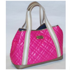 【中古】本物綺麗サマンサタバサニューヨークの女性用の綺麗なピンク色皮素材にキルティングが施されている収納力抜群のトートバッグ　サイズW39H27D14cm　〇C16-238　（オ）