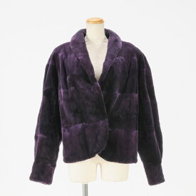 【中古】本物綺麗Madame Linaマダムリナの女性用の暖かいベルベット素材の紫色（パープル）ハーフコート 202
