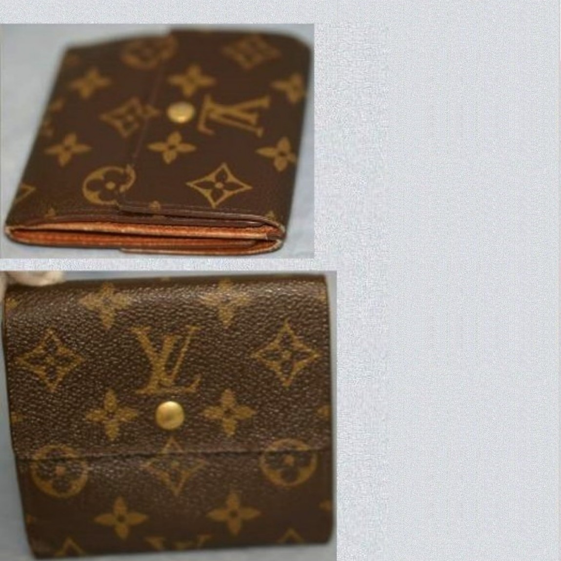 日本に 中古 WEB限定 本物可L VM61652男女兼用モノグラム柄Wホックの財布 ○C5-759 サイズ11x10cm