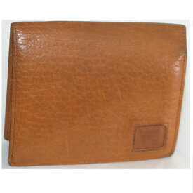 【中古】本物バーバリー茶色い革素材2つ折り財布　サイズW11,5xH9,5cm　○C5-379-5