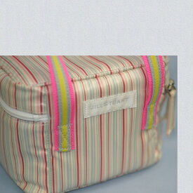 【中古】本物新品同様ジルスチュアート18x14cmマルチ縦ストライプバニティポーチ ○C9-119-3
