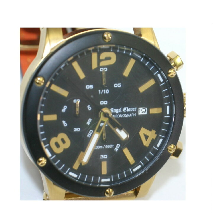 楽天市場】【中古】完動美品エンジェルクローバー紳士用黒x金色の 