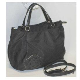 【中古】本物綺麗CLATHASクレイサスの女性用黒いナイロン素材2WAYバッグ　サイズW29H25D13cm　〇C17-34-2