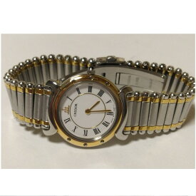 【中古】本物完動美品セイコークレドールの女性用K18xSSのお洒落な時計　1ヶ月保証付き　〇A18-35