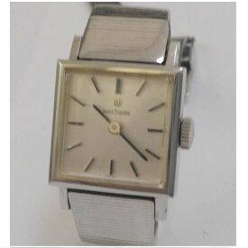 【中古】本物完動美品ウォルサムの女性用アンティークな四角いSS素材の手巻きの時計　1ヶ月保証付き　〇A16-64