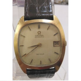【中古】本物ビンテージ　オメガの紳士用クオーツの金色メタル素材の時計デビル　1か月保証付き　た-31　X8