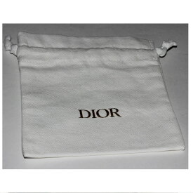 【中古】本物新品未使用DIORディオールの女性用の白い小ぶりの巾着ポーチ　サイズW12,7H15cm　〇C20-170-2