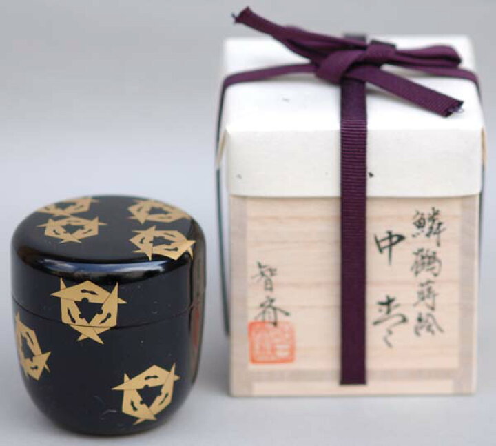 楽天市場】茶道具 棗 なつめ 中棗 鱗鶴蒔絵 茶道具 茶器 棗 表千家 