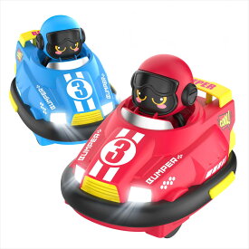 DEERC ラジコン 車 ラジコンカー 子供向け おもちゃ rcカー リモコンカー 子供ラジコン リモコン バンパーカー 対戦モード 2.4GHz 操作時間50分 誕生日 プレゼント 新年 ギフト 贈り物 2台セット