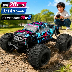 DEERC ���W�R�� �I�t���[�h ���W�R���J�[ �q������ �����R���J�[ RC�J�[ �� �������� 20KM/H 1/14 �Ɨ����� ���쎞��40�� 2.4GHz ���C�g�t�� �v���[���g ���{�����F�؍ς�