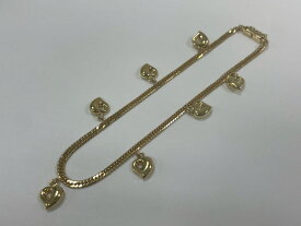 ノンブランドジュエリー ハートチャーム付き8面トリプルアンクレット K18YG K18イエローゴールド 【中古】 【アンクレット】 【送料無料】